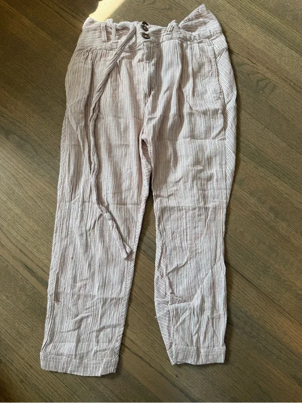 Free People Rumors Yarn Dye Harem Pants Textured High Waisted: Size 8 - Image 4