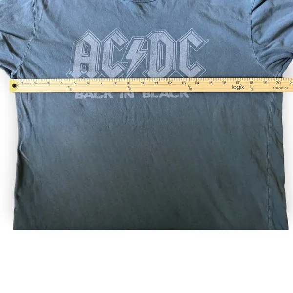 ORIGINAL RETRO BRAND BLACK LABEL Unisex Gray ACDC Back In Black T-Shirt | EUC - Image 8