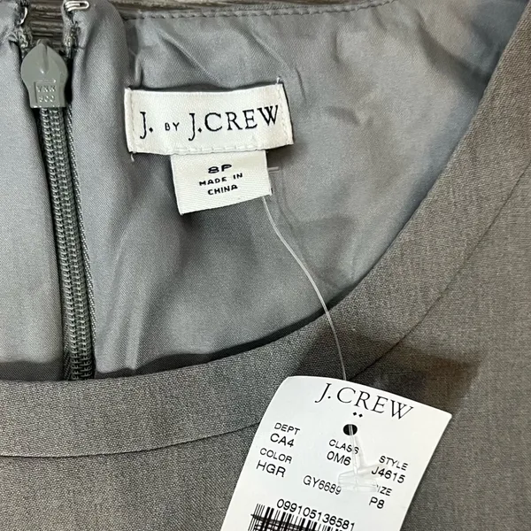 NWT J by J. Crew Sleeveless Sheath‎ Grey Dress sz 8 petite - Image 5