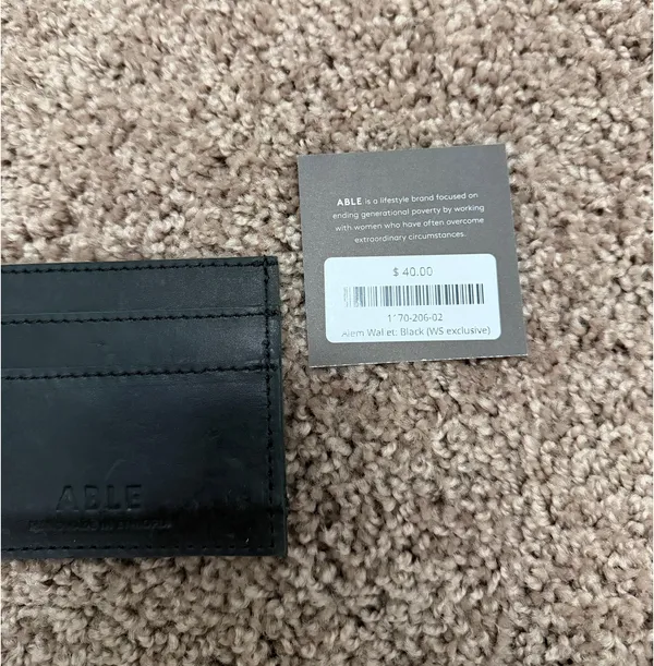 Able Leather Alem Card Case Wallet in Black - Image 3