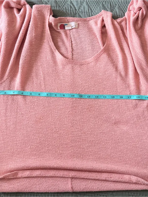 Free People Beach Peach Knit Dolman Sleeve Top Medium - Image 6