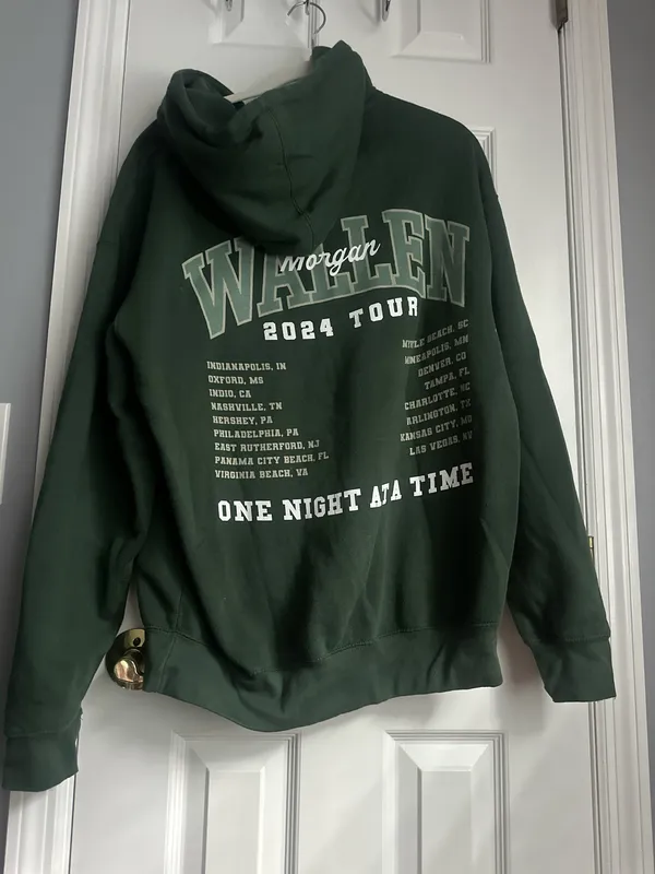 Morgan wallen hoodie Green Size M - Image 2