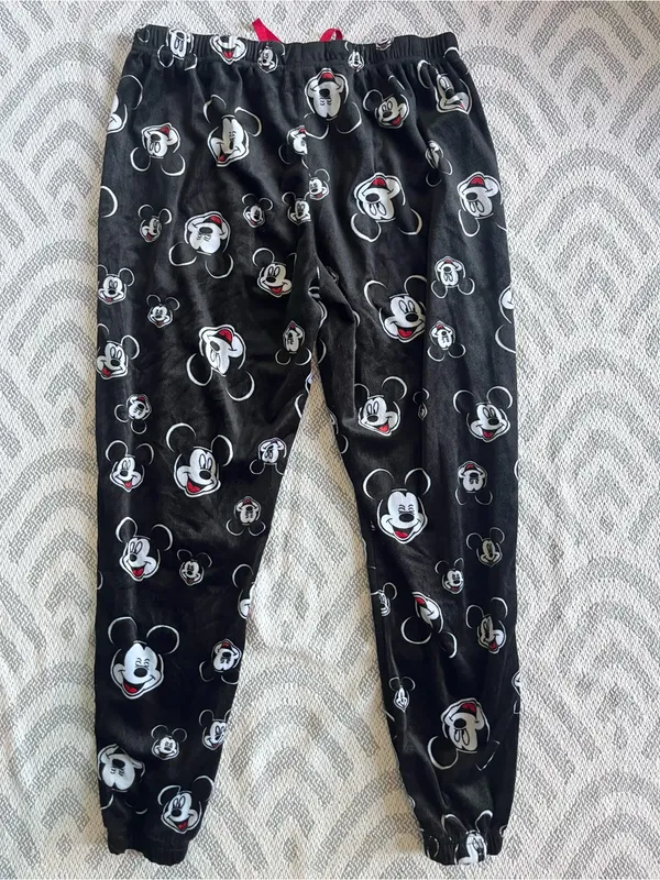 DISNEY Mickey Mouse Women’s Black Sleep Jogger Pants Medium - Image 2