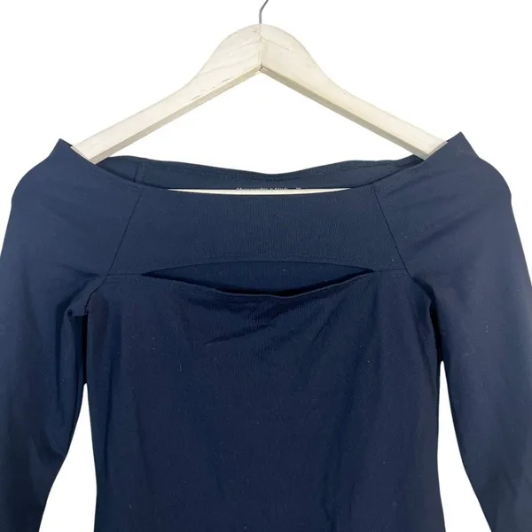 Abercrombie & Fitch Cutout Off-Shoulder Bodice Black Chic Long Sleeve Size XS - Image 3