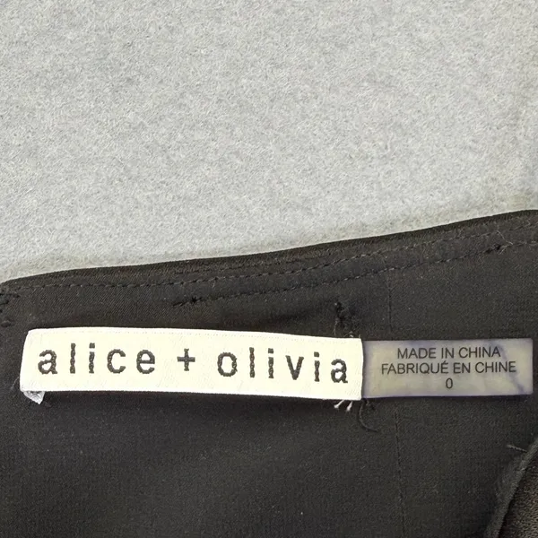 Alice + Olivia Black Off-The-Shoulder‎ Ruffle Crop Top CC911205024 Size 0 - Image 2