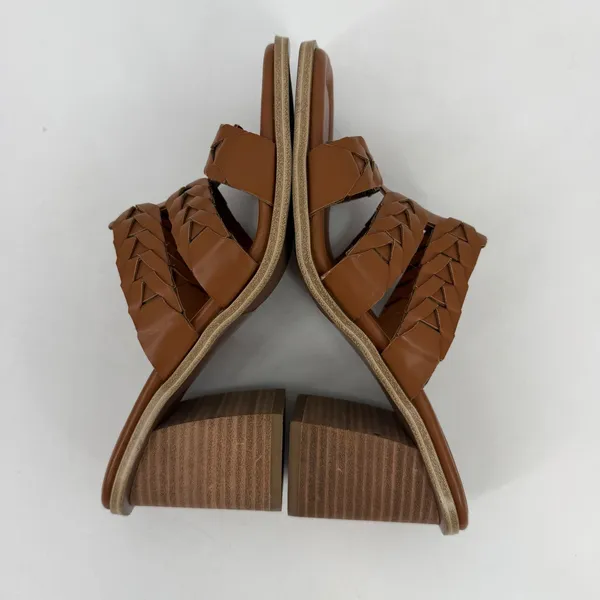 Marc Fisher Melita Brown Woven‎ Block Heel Sandals Womens 8M Casual - Image 4