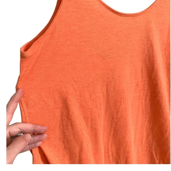 adidas cross back cropped orange tank top tulip hem neon active shirt - Image 6
