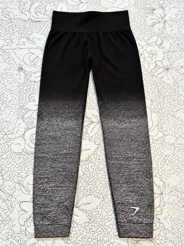 💥Gymshark Ombré Seamless High Rise Leggings Black Gray Gradient Sz S 💚 - Image 3