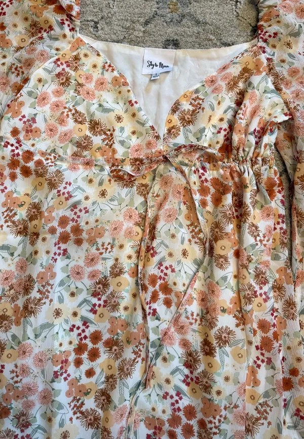 Sky to Moon Floral Dress Mini - Image 3