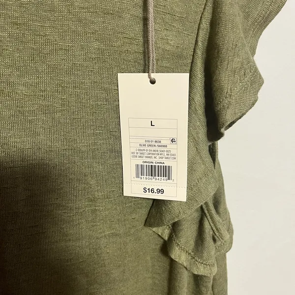 a new day Olive Ruffle Sleeve Tee - Image 2