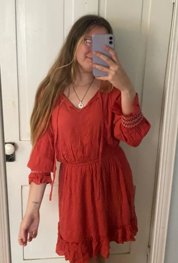 She & Sky BNWT rust quarter sleeve dress - Image 3