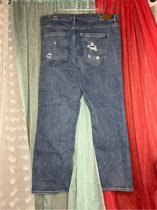 American Eagle Outfitters Distressed Blue Boyfriend Jeans - Image 2