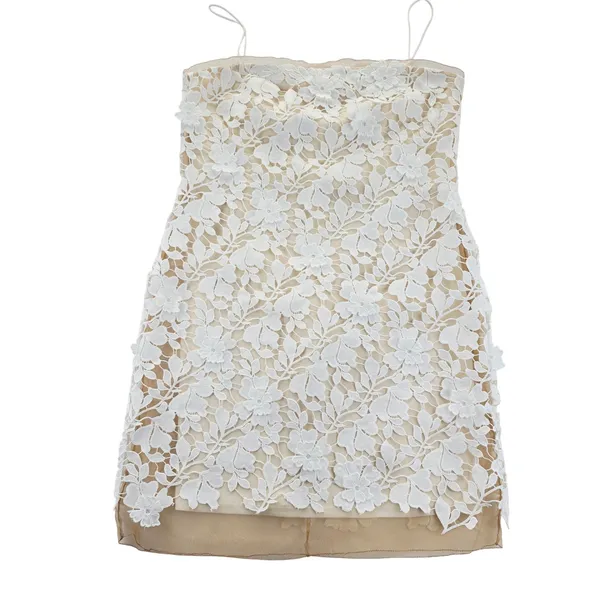 BHLDN Cream Floral Lace Dress Sleeveless Mini Party Cocktail‎ Wedding Size 12 - Image 3