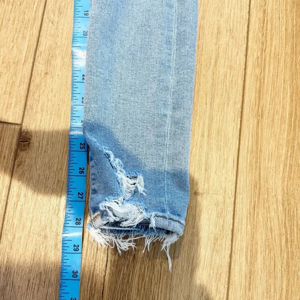 Agolde Womens Denim High Waist Jeans Sz 25 Stretch Comfort Chewed Hem Distress - Image 8