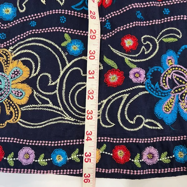 Maeve Anthropologie Sleeveless Embroidered Cotton Blue Sheath Dress Size US 6 - Image 12