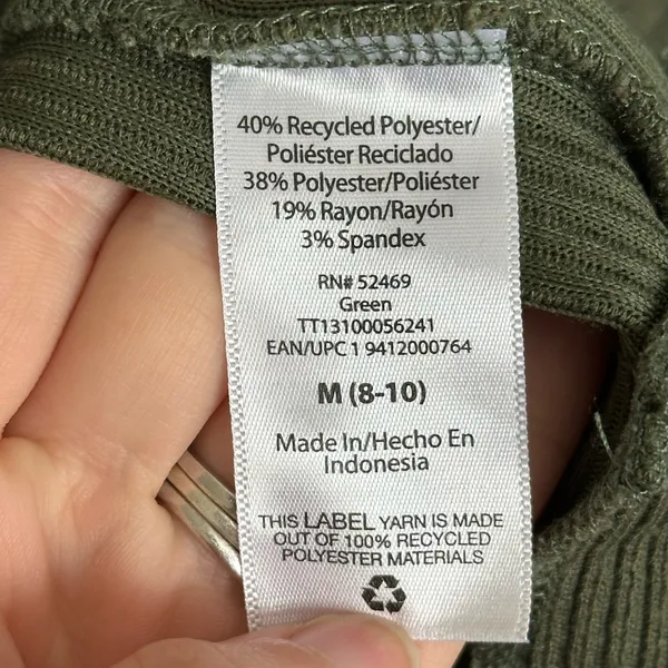 Green Ribbed Lightweight Hoodie size medium - Image 5