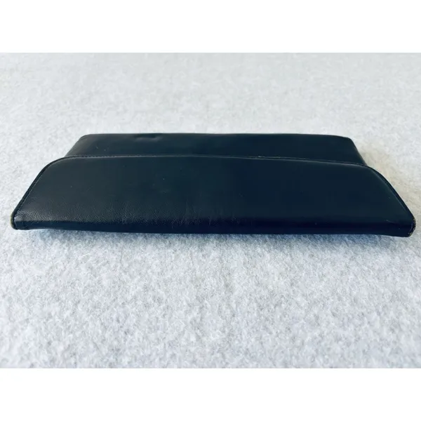 Vintage Black Leather Clutch Purse 1950s 60s made in England Rikes Dayton Ohio - Image 10