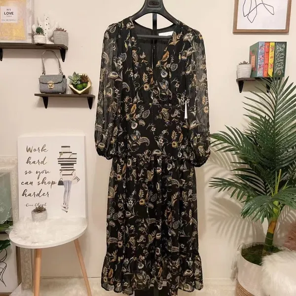 ASTR the Label Anais Dress Black Multi Floral - Image 2