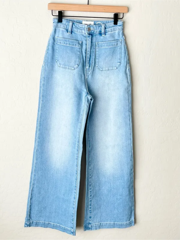 Rolla’s high rise wide leg sailor jeans organic cotton light wash 26 NWOT - Image 7