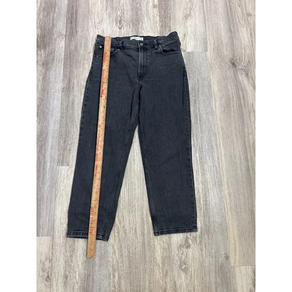 Abercrombie & Fitch The Mom High Rise Jeans Washed Black 29 8 Short‎ - Image 5