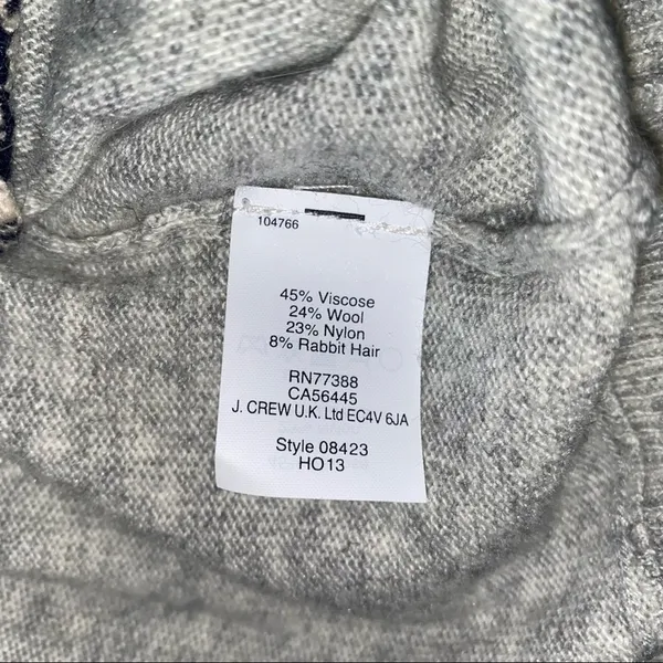 J. Crew Wool Rabbit Hair Blend Textured Striped Pullover Sweater MEDIUM - Image 5