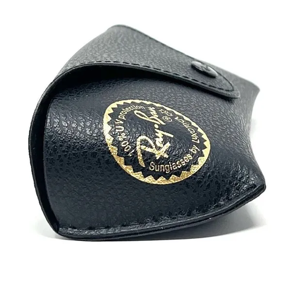Ray-Ban Black Leather Glasses Case for Sunglasses Eyeglasses with Cleaning Cloth - Image 3