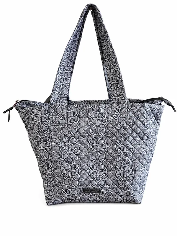 Simply Southern Gray Python Quilted Tote Duffle Travel Bag NWOT - Image 2