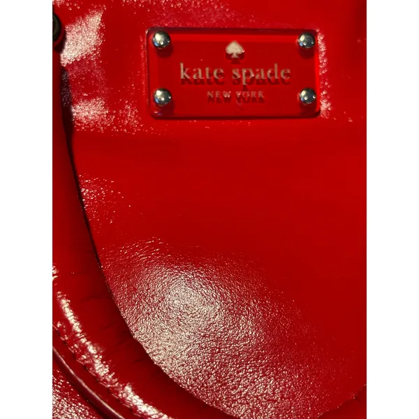 Kate Spade New York Red Patent Leather Satchel Crossbody Bag Gold Hardware - Image 12