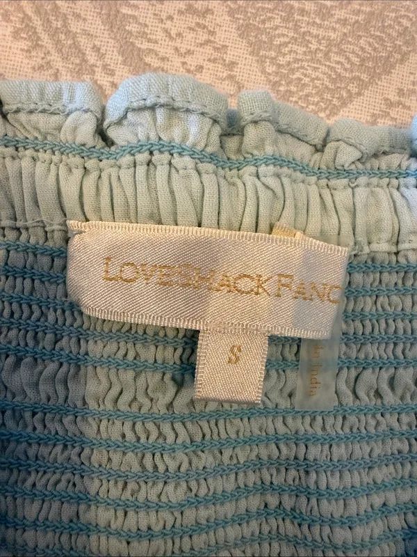 LoveShackFancy Women’s Light Blue Tiered Ruffle Mini Skirt | Size Small - Image 4