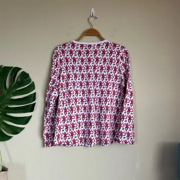 Roller Rabbit Women's Henley Monkey Print Pajama Top - Image 12