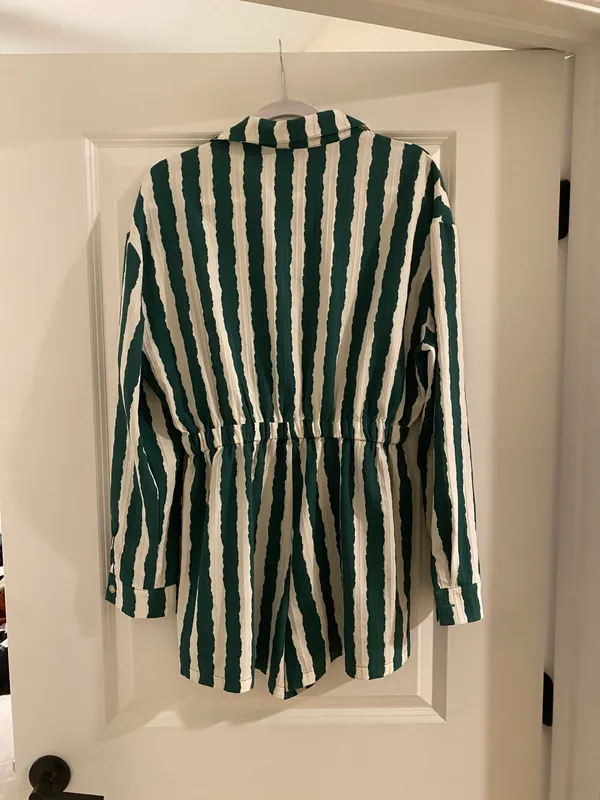 Azura Green & White Striped Romper - Image 5