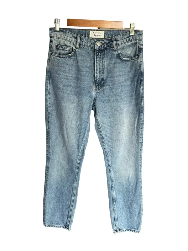 Reformation - High Rise Straight Leg Jeans Merida Wash Size 27 - Image 3