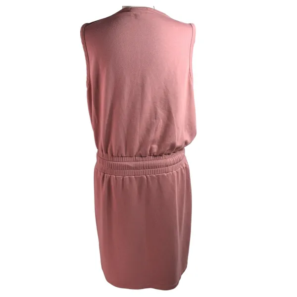 Evereve Womens Sleeveless V-Neck Drawstring Waist Knit Dress Pink Size L - Image 2