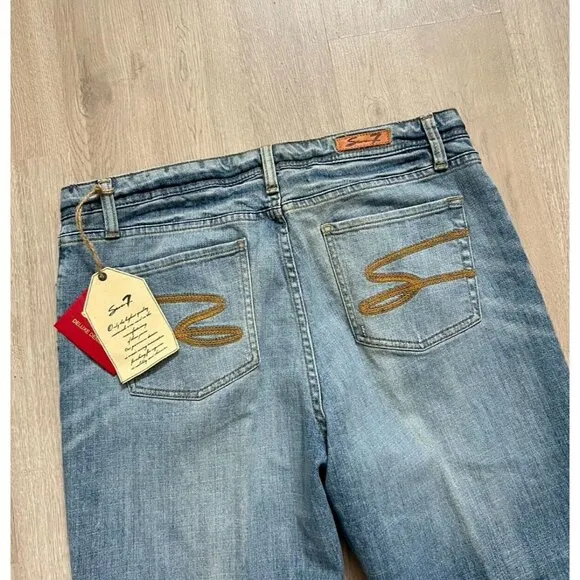 Seven7 Jeans Womens 16 Blue Denim Bootcut High Rise Whiskered Outdoors - Image 2