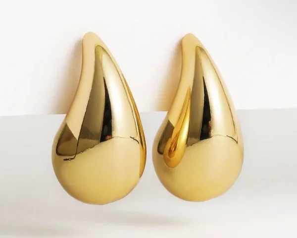 Gold Drop Earrings - Image 2