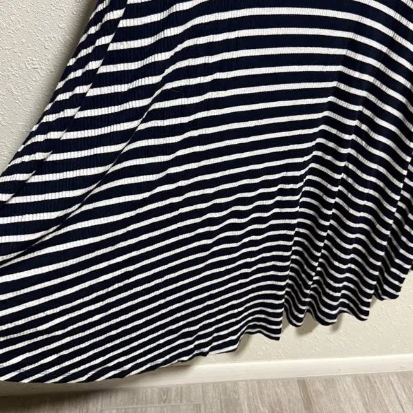 Roolee black White Striped Ribbed Knit Maxi Dress 3/4‎ Sleeve Small - Image 9