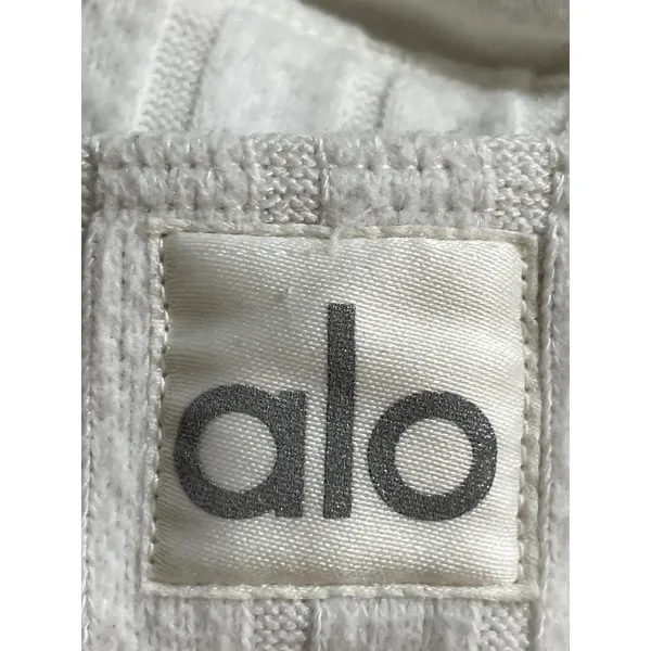 Alo Ribbed Take Comfort White Sleeveless Gym Athletic Activewear Tank Bra Top S - Image 5