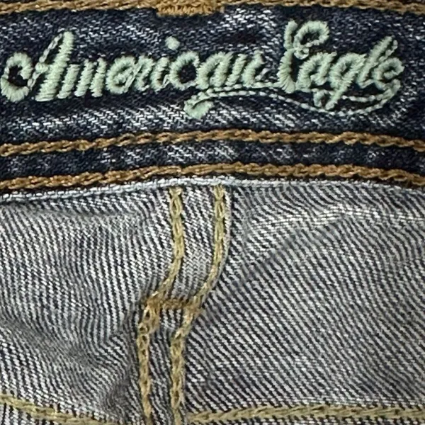 Vintage American Eagle Mid Rise‎ Flare Blue Denim Jeans Women's Size 4 Reg. Y2K - Image 9