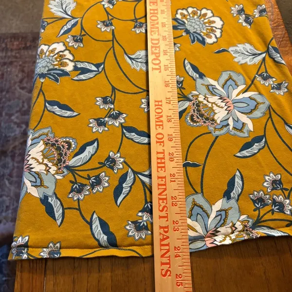 Anthropologie Maeve Mustard Yellow Floral Printed Mock Neck Turtleneck Large - Image 7
