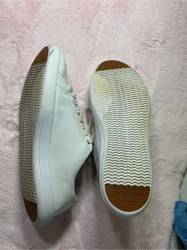 Cole Haan Women's White Leather Lace-Up Sneakers b120 - Image 5