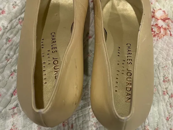 Charles Jourdan Metallic Gold Leather High Heel Pumps - Image 3