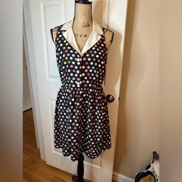retro like Forever 21 polka dot mini dress size large - Image 2
