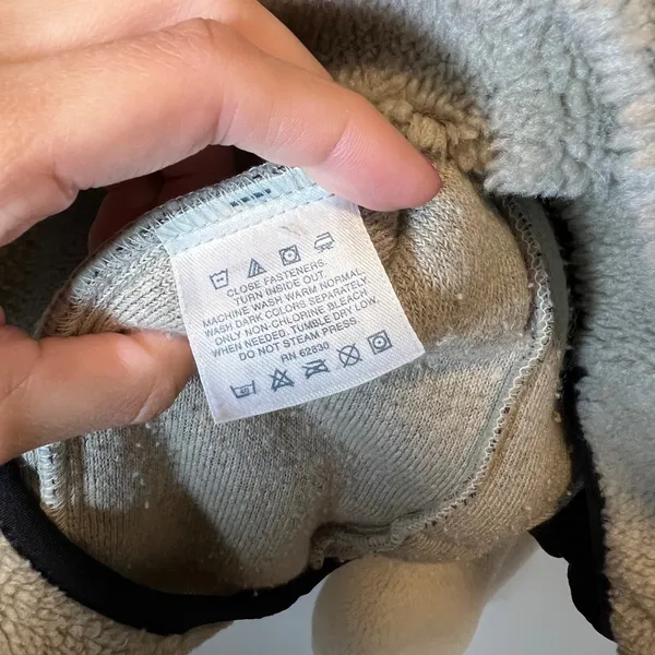 Lands End Vintage Sherpa Fleece Jacket Medium‎ Beige Full Zip - Image 8