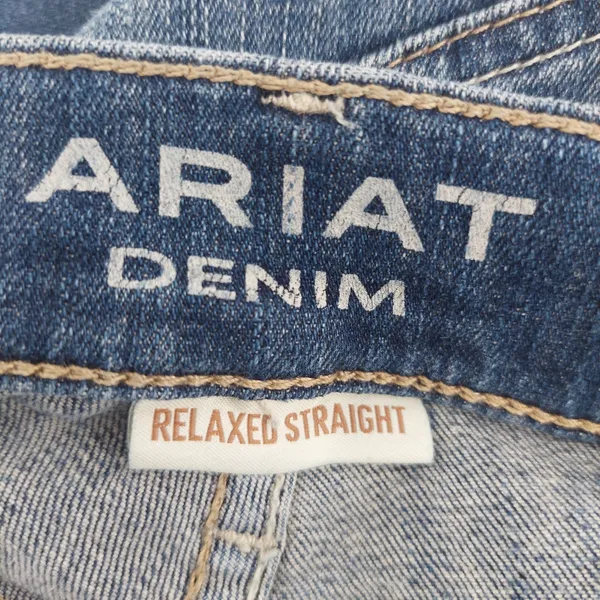Ariat Women's Distressed Ultra High Rise Straight Leg Jeans - Dark Blue Sz 26R - Image 7