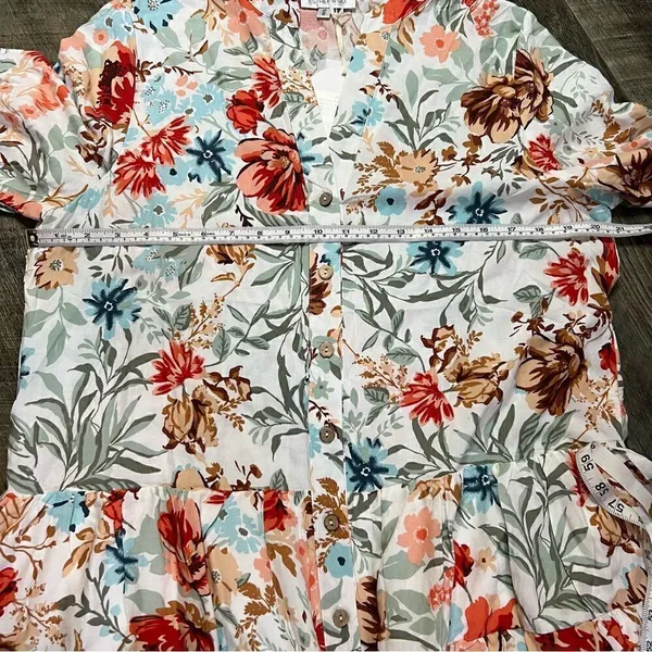 NWT Esther & Co Lanta Floral Dress Size Medium Swing Mini Dress V-Neck - Image 15