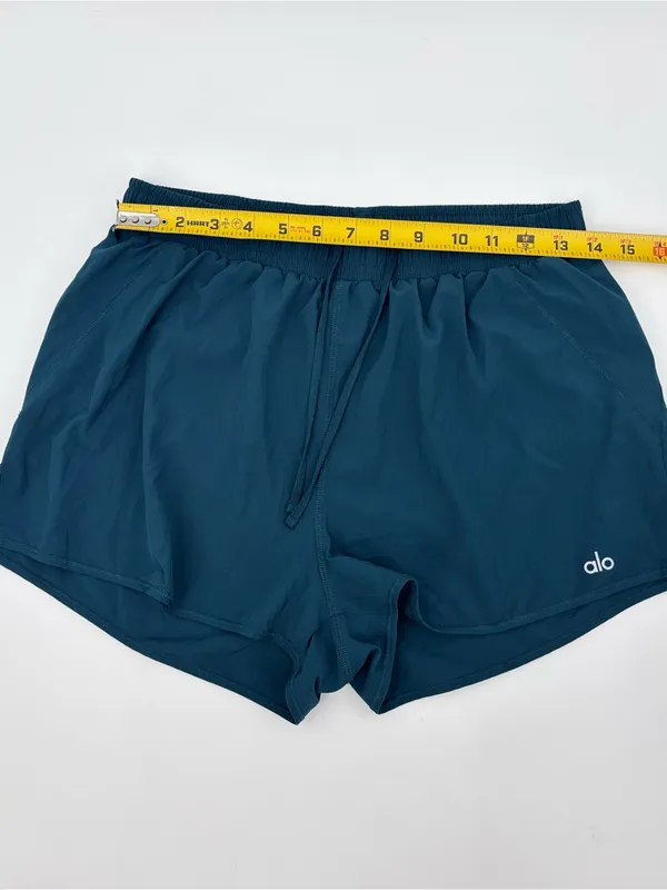 ALO Yoga Women's Deep Teal Athletic Shorts - Image 4