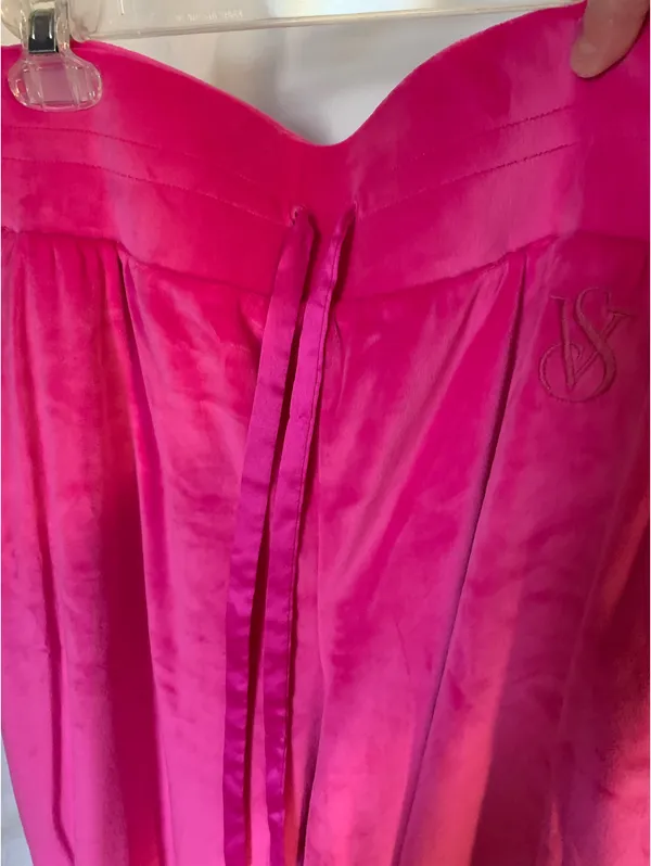 Hot Pink Velour Victoria’s Secret Joggers Sz L - Image 4