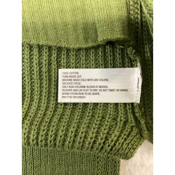 Universal Thread Green Cotton‎ Shaker-Stitch-Open Front Cardigan Sweater Small, - Image 3