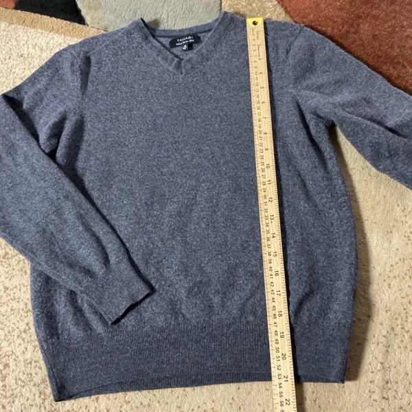 Tahari Italian Merino Wool Sweater Womens M Gray Old Money Preppy Academic - Image 2