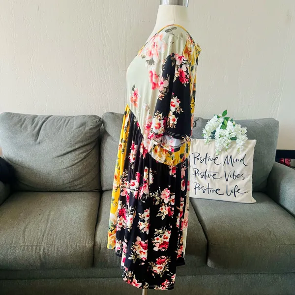 Floral Patchwork Haptics By Holly Harper Dress Multiple Size 2X - Image 4